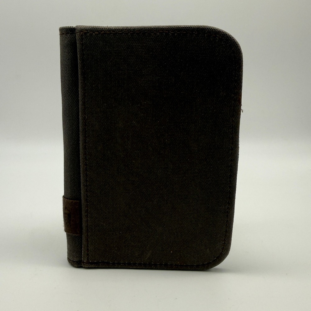 REI Co-op Bifold Pocketbook Mens Brown Gray Canvas Rugged Slim EDC Wallet
